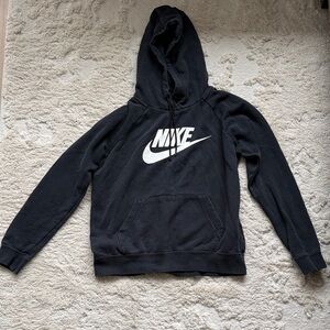 Nike Black Hoodie with White Swoosh